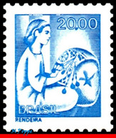 Ref. BR-1457-A BRAZIL 1979 JOBS, NATIONAL PROFESSIONS,1976, LACEMAKER, PHOSPHORESCENT MNH 1V Sc# 1457 - Dienstzegels