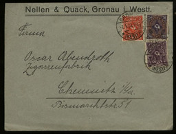 S2791 DR Infla MiF Auf Firmen Briefumschlag Nellen: Gebraucht Gronau - Chemnitz 1923, Bedarfserhaltung. - Covers & Documents