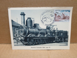 MONACO Carte Maximum Locomotive à Vapeur Machine Schneider 1854 Type 22 - Cartas Máxima