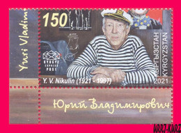 KYRGYZSTAN 2021 Famous People Russia Soviet Cinema Actor Circus Artist Clown Yuri Nikulin 100th Birth Ann 1v Mi KEP171 - Cirque