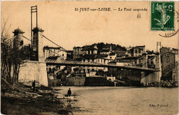 CPA AK St-JUST-sur-LOIRE - Le Pont Suspendu (580889) - Saint Just Saint Rambert