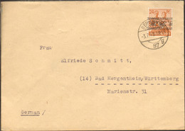 Berlin Bizone 24 Pfg.Bandaufdruck Auf Brief Aus Berlin NW 87 Alt-Einkreisstegstempel - Briefe U. Dokumente