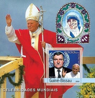 Guinea Bissau 2003, Celebrities, Pope J. Paul II, Walesa, Mother Teresa, BF - Mère Teresa