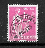 France : "Paix"  Préo N° 76 ** TF (cote 20,00 €) Bon Centrage - 1893-1947