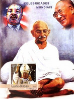 Guinea Bissau 2003, Gandhi, M. L. King, Dalai Lama, Pope J. Paul II, BF - Martin Luther King