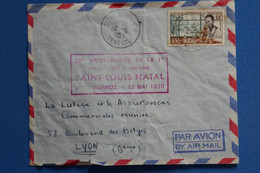R7 AOF SENEGAL BELLE LETTRE 1957   ST LOUIS POUR LYON  FRANCE+ CACHET AERIEN+ AFFRANCH PLAISANT - Storia Postale