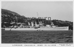 Croiseur HMS LONDON - Carte Photo éditions Marius Bar - Bateau/ship/schiff - Oorlog