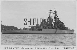 Croiseur DE RUYTER (RNLN, Hollande) - Carte Photo éditions Marius Bar - Bateau/ship/schiff - Guerra