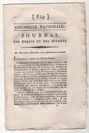 REVOLUTION FRANCAISE JOURNAL DES DEBATS 06 09 1791 - SAINT OMER - DIEPPE - ARRAS 59e REGIMENT - FAUX ASSIGNATS DUNKERQUE - Giornali - Ante 1800