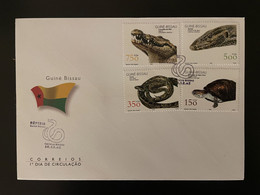 Guiné-Bissau Guinea Guinée Bissau 2002 Mi. 2029 - 2032 FDC Reptiles Reptilien Schildkröte Turtle Snake Serpent Tortue - Tartarughe