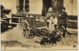 1048 - VOITURE  A  CHIENS  DE LA LAITIERE  FLAMANDE  -  Contravention  -  RARE   Circulée 1920 - Attelages