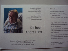 Doodsprentje/Bidprentje     André Dirix    Tongeren 1956 - 2016 Heusden - Zolder - Religion & Esotérisme