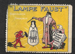 France  Vignette  "  Lampe Faust " " Filament Métallique Incassable "   Neuf    Ab/ 2ème Choix   - Electricity