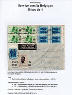 CONGO KATANGA -bloc De 4 (RRR Sur Lettres)  - Indépendance Et Arts - Elisabethville 1-D3 - 1961 Vers Grivegnée -  ALBB - Katanga