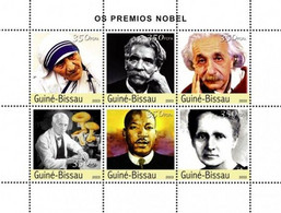 Guinea Bissau 2003, Nobel Prices, Morther Teresa, Fleming, Mushrooms, 6val In BF - Madre Teresa