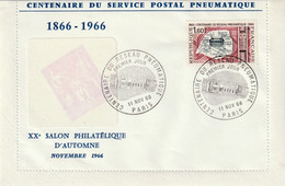 Centenaire Du Service Postal Pneumatique - XXe Salon Philatélique D'automne - 1er Jour D'émission - Rotes Kreuz