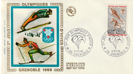 Xème Jeux Olympiques D'hiver Grenoble 1968 ( 5 Enveloppes)  - 1er Jour D'émission - Croix Rouge