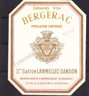 ETIQUETTE VIN NEUVE BERGERAC Gaston LANNELUC SANSON - Bergerac