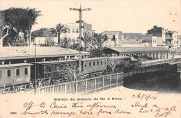 Egypt - SUEZ, Steam Train In The Railway Station, 1904 - Suez