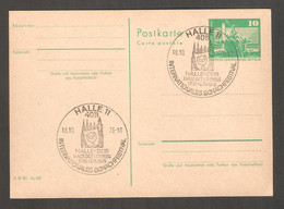 Delcampe - DDR 1976 Halle - Chess Cancel On Postcard - Schach