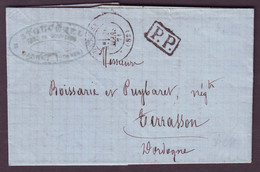 VOSGES - LAC - Tàd T17 DARNEY (28-3-1871) + "P.P" (faute De Timbre, La Poste à Repris Son Service Le 24 Mars) - Oorlog 1870