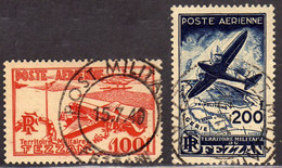 FEZZAN 1948 TERRITORIO MILITARE POSTA AEREA AIR MAIL SERIE COMPLETA COMPLETE SET USATA USED OBLITERE' - Nuovi