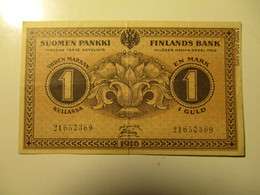 FINLAND RUSSIA 1916 1 MARK IN GOLD  , 0 - Finlandia