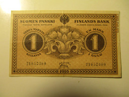 FINLAND RUSSIA 1916 1 MARK IN GOLD  , 0 - Finland