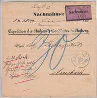 Bayern - Amberg, Nachnahme-Streifband/Nachporto (Amberger Tagblatt) N. Auerbach - Beieren