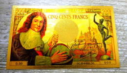 ★  BILLETS POLYMER " OR " AVEC COULEURS DU 500 FRANCS COLBERT ★ - 500 F 1940-1944 ''La Paix''