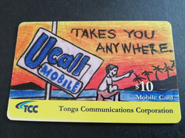 TONGA  $TS 10,-   PREPAID  TCC TAKES YOU ANYWHERE  MOBILE CARD     **5381** - Tonga