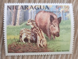 NICARAGUA Cochons, Cochon , Porcs, Porc Sangliers, Yvert N° 1507 (MNH **) - Ferme