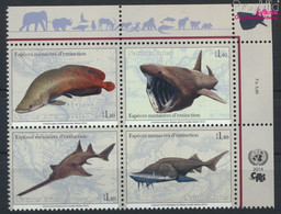 UNO - Genf 884-887 Viererblock (kompl.Ausg.) Postfrisch 2014 Fische (9592430 - Unused Stamps