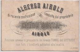 Carte D' Hôtel Albergo Airolo - Carlo Dorta - Format 8 X 12 Cm - Collections