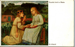 9398 - Künstlerkarte - Gegrüßet Seist Du Maria , Matthäus Schiestl , Wiechmann Bildkarte - Gelaufen 1925 - Schiestl, Matthäus