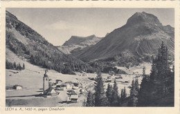 3876) LECH A. Arlberg - Gegen OMESHORN - KIRCHE U. Häuser ALT !! KRONENHOTEL LECH - - Lech