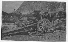 2123 "FOTOGRAFIA-I.G.M. OBICE IN ZONA DI GUERRA 1915 " MISURE(4.00x6.50) PICCOLA - Guerre, Militaire