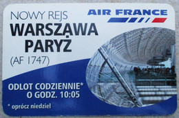 Carte AIR FRANCE NOUVELLE LIGNE WARSZAWA PARYZ VARSOVIE PARIS BERLIN 1999 Horaires - Tijdstabellen