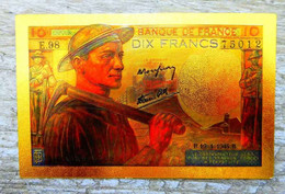 ★  BILLETS POLYMER " OR " AVEC COULEURS DU 10 FRANCS MINEUR ★ - 10 F 1941-1949 ''Mineur''