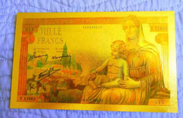 ★  BILLETS POLYMER " OR " AVEC COULEURS DU 1000 FRANCS DEESSE DEMETER ★ - 1 000 F 1942-1943 ''Déesse Déméter''