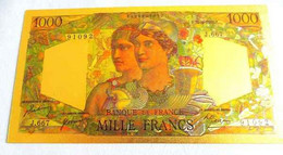 ★  BILLETS POLYMER " OR " AVEC COULEURS DU 1000 FRANCS MINERVE ET HERCULE ★ - 1 000 F 1945-1950 ''Minerve Et Hercule''