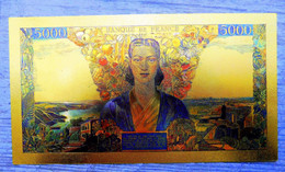 ★  BILLETS POLYMER " OR " AVEC COULEURS DU 5000 FRANCS EMPIRE FRANCAIS ★ - 5 000 F 1942-1947 ''Empire Français''