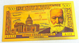 ★  BILLET POLYMER " OR " AVEC COULEURS DU 5 NOUVEAUX FRANCS / 500 FRANCS VICTOR HUGO ★ - 1955-1959 Sovraccarichi In Nuovi Franchi