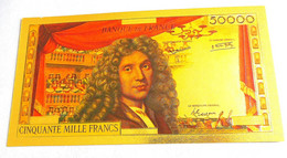 ★  BILLET POLYMER " OR " AVEC COULEURS DU 50000 FRANCS MOLIERE ★ - 1955-1959 Sovraccarichi In Nuovi Franchi