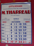 Buvard Effilochage M. Tharreau. Chemillé (Maine Et Loire). Calendrier Octobre 1954 - Biscottes