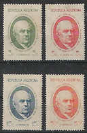 1938 Argentina Personajes Sarmiento 4 V.nuevos Serie Completa - Nuevos