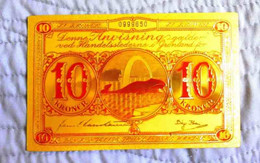 ★  GROENLAND : BILLET POLYMER " OR " AVEC COULEURS DU 10 KRONE ANNEES 50 ★ - Greenland