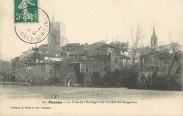 CPA FRANCE 84 " Pernes, La Tour De L'Horloge Et Le Clocher Des Augustins" - Pernes Les Fontaines