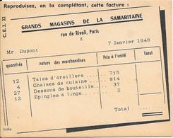 Fiche Cartonnée Thème Mathématiques - Calcul - C.E.2 -   Grands Magasins De La Samaritaine Rue De Rivoli - Paris - Schede Didattiche