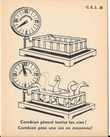 Fiche Cartonnée Thème Mathématiques - Calcul - C.E.2 -   Combien Pèsent Toutes Les Oies ? - Fiches Didactiques